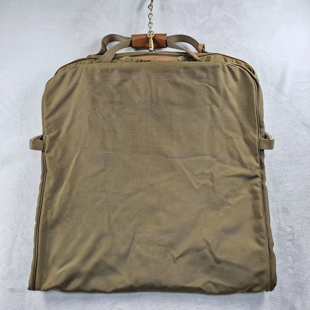 Vtg Hartmann Garment Bag Ballistic Nylon Leather Trim Travel Fold Business